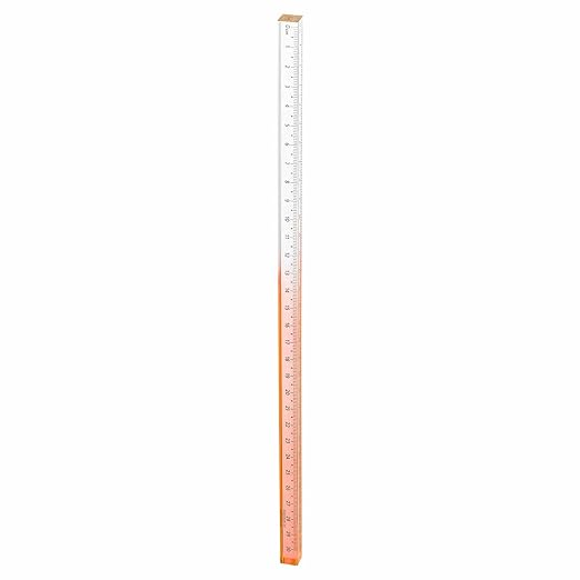 HARFINGTON Acrylic Clear Straight Rulers 30cm Metric Transparent Gradient Three-Dimensional Plastic Ruler Square Cube Measuring Tool for Classroom Office, Orange