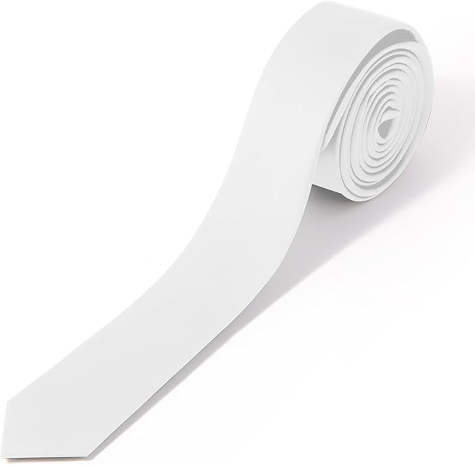 Skinny Ties Black Ties For Men and Women Solid Pure Color 1.58" (4CM) Plain Formal Slim Neckties