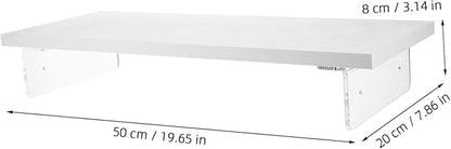 Acrylic Laptop Stand for Desk White Monitor Riser Ergonomic Computer Screen Riser with Smooth Polished Surface Eye-level Height Monitor Shelf for Office and Home