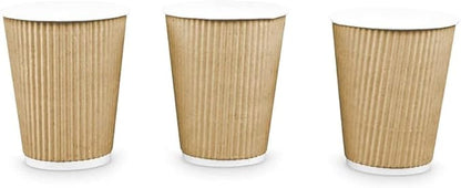 Ripple Paper Cups 12 oz 200 Pack for Coffee & Tea Made in USA | Bulk for Home, Office, Restaurants & Coffee Shops | Recyclable, Insulated, & Disposable To-Go Cups for Hot Beverages (12 oz - 200 count)