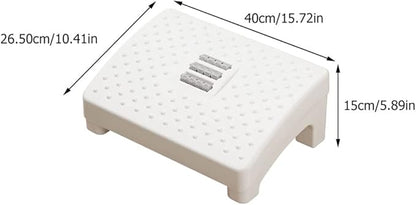 Milisten White Plastic Foot Stool with Massage Rollers Non-Slip Ergonomic Foot Rest for Under Desk Use Office and Home Support