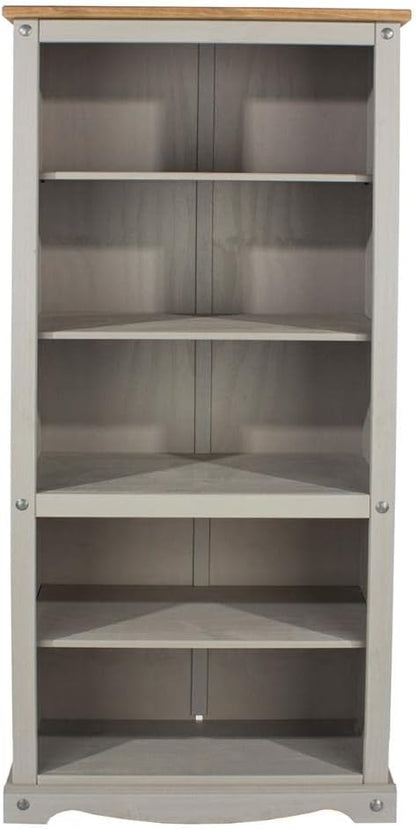 Furniture Dash Wood Bookcase 5 Shelf Corona Gray