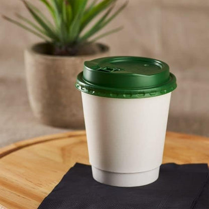 Karat 10 oz Double-Wall Insulated Coffee Cup [500 Count] White Paper Hot Cup - Rolled Rim for Hot Beverages, 90mm (C-KIC510W)