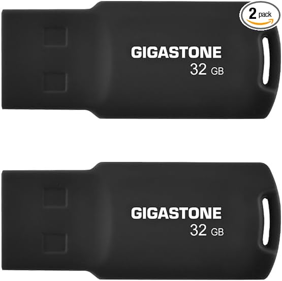 GIGASTONE V70 32GB 2-Pack USB 2.0 Flash Drive Thumb Drive Memory Stick Pen Drive Capless Design Pen Drive