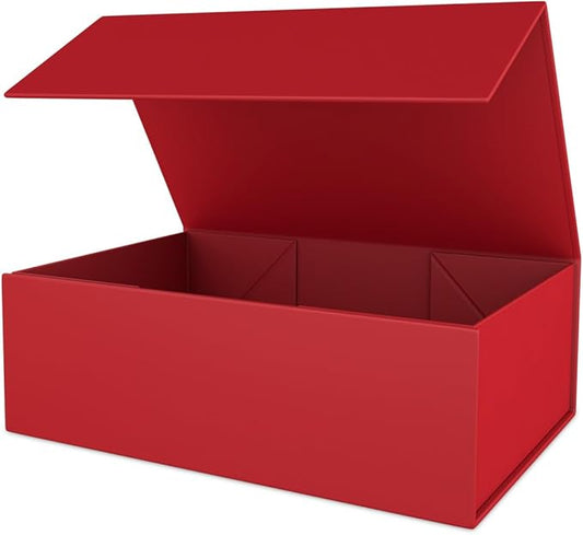 Gift Box 10" x 6" x 3" with Magnetic Closure Lid Gift Boxe for Presents,Bridesmaid Gifts Boxes,Cute Box,Birthday Box,Luxury for Gift Packaging, Magnetic Gift Boxe for Wrapping Gifts(Red)