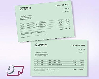 NextDayLabels - Pack of 500 Sheets, 8-1/2 x 11" Letter Size Perforated Paper (Green, Perf @ 5-1/2")