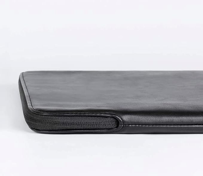 Comfyable Slim Protective Laptop Sleeve 15 Inch 14 Inch, PU Leather Bag Compatible with 15" MacBook Air (Snug Fit) M4 2025 & 14" MacBook Pro M4 (Loose Fit), Computer Case for Mac, Black
