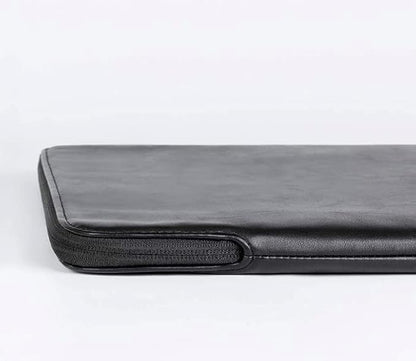 Comfyable Slim Protective Laptop Sleeve 15 Inch 14 Inch, PU Leather Bag Compatible with 15" MacBook Air (Snug Fit) M4 2025 & 14" MacBook Pro M4 (Loose Fit), Computer Case for Mac, Black
