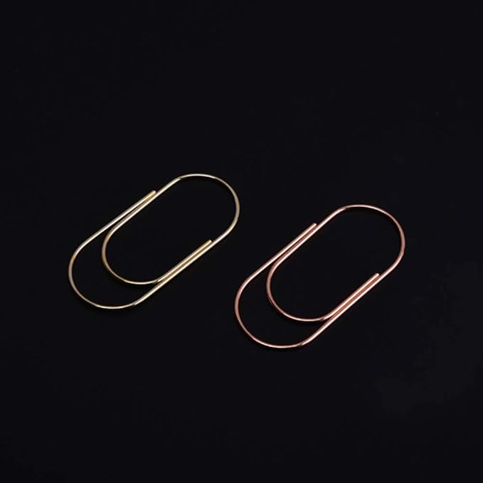 Rose Gold Large Paper Clips, 50pcs 50mm 2 inch Jumbo Paper Clip Non-Skid Large Wide Smooth Finish Steel Wire Office Supply Accessories