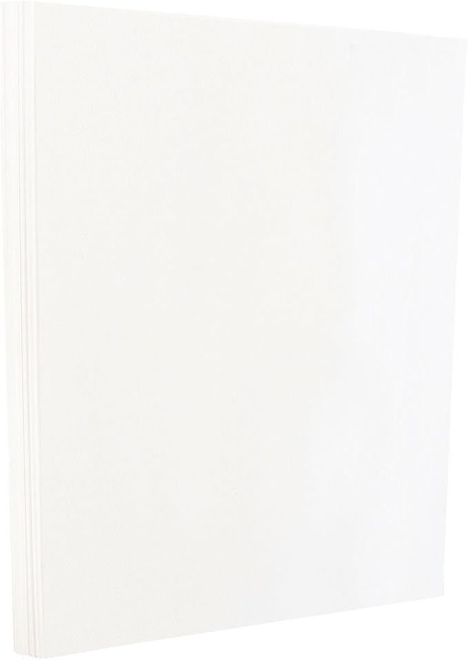 JAM PAPER Colored 80lb Cardstock - Glossy 2 Sided - 8.5 x 11 Coverstock - 216 gsm - White - 250 Sheets/Ream