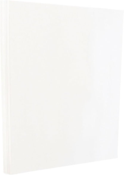 JAM PAPER Colored 80lb Cardstock - Glossy 2 Sided - 8.5 x 11 Coverstock - 216 gsm - White - 250 Sheets/Ream