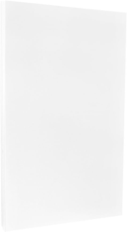 JAM PAPER Legal 80lb Cardstock - Glossy 2 Sided - 8.5 x 14 Coverstock - 216 gsm - White - 50 Sheets/Pack