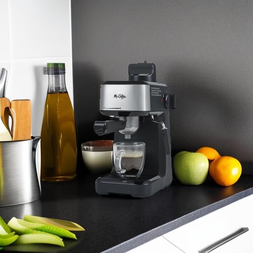 Mr. Coffee 4-Shot Steam Espresso Cappuccino and Latte Maker with Stainless Steel Frothing Pitcher