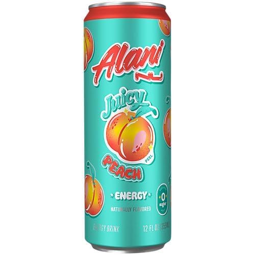 Juicy Peach Energy Drinks | (Pack Of 15) | Sugar Free, Low Calorie Energy Drinks | 200mg Caffeine | Zero Sugar | 10 Calories | 12 Fl Oz Cans - By The Munchie Mix