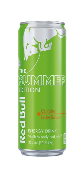 Red Bull Green Edition Curuba Elderflower Energy Drink, 12 Fl Oz, 24 Cans (6 Packs of 4)