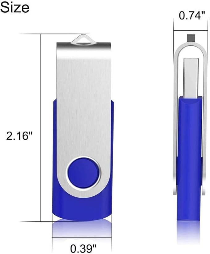 Generic 2GB USB Flash Drive 10 Pack Batch USB Thumb Drive USB Stick for Data Storage Backup, Removable Drive Zip Drive with Indicator Memory Stick(10Pack Blue, 2GB)