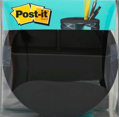 Post-it Note Dispenser, Vertical Design, Pop-Up Notes, Black with Grey Geometric Pattern, 1 Aqua Splash 3 in x 3 in Super Sticky Note Pad (Pack of 6)