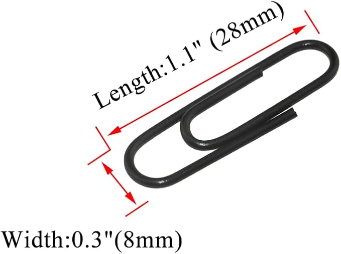 HAHIYO Paper Clips Large 1.1 inches (28mm) Length Black Paperclips Vinyl Coated Prevent Scratching Tearing The Pages Sturdy for Bookmark Organize Home Office School 150 Pack
