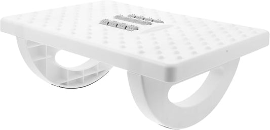 Ergonomic Under Desk Footrest White Foot Stool with Massage Surface and Rocking Motion for Leg Exercise Stable Non-deformable Footrest for Office Home Living Multi-Functional Foot