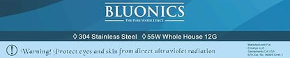 Bluonics Powerful Whole House & Well Water System 55W UV Ultraviolet w/Sediment & CTO Carbon with Solid Blue Housing 2.5"x20" Ideal for Residential and Commercial Use with City/Municipal or Well Water