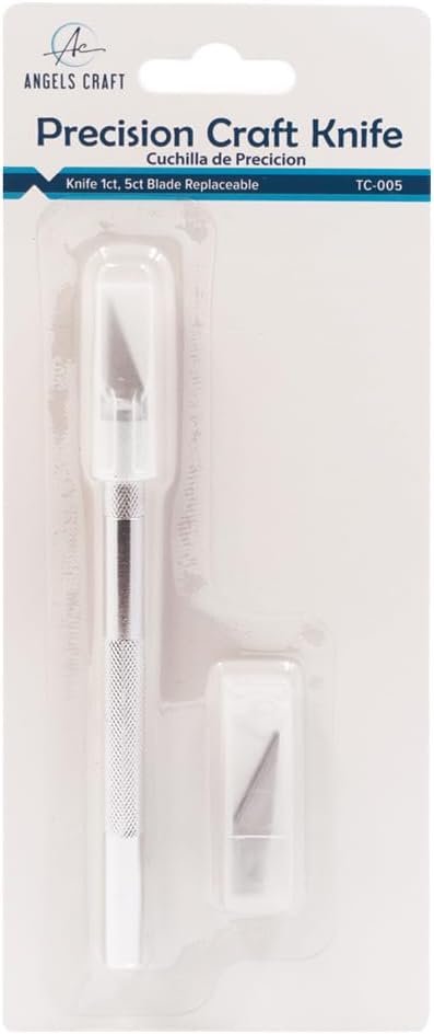 Precision Knife with 5 Replaceable Blades and Ergonomic Handles - Ideal for Cutting, Carving, Scoring, Scrapbooking and Crafting