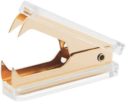 MultiBey Clear Acrylic Desktop Set Self-Stick Note Holders & Staple Removers Tool Memo Pad Holder Dispenser Office School Supplies (Gold)