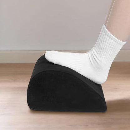 Amazon Basics Foam Foot Rest for Under Desk at Work with Washable Cover, Comfortable Stool for Home and Office, 5.1 x 10.2 x 17.3 in, Black