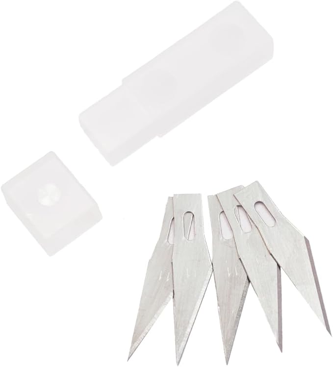 Precision Knife with 5 Replaceable Blades and Ergonomic Handles - Ideal for Cutting, Carving, Scoring, Scrapbooking and Crafting