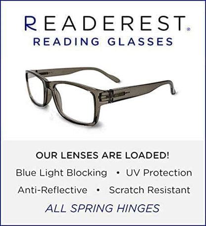 Readerest Blue Light Blocking Glasses – Computer Eyewear, UV Protection, Eye Strain & Glare Reduction, Lightweight Frame
