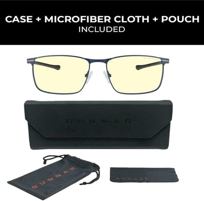 GUNNAR - Computer Blue Light Blocking Glasses Mendocino Blue Light Glasses, Midnight Blue, Adult US