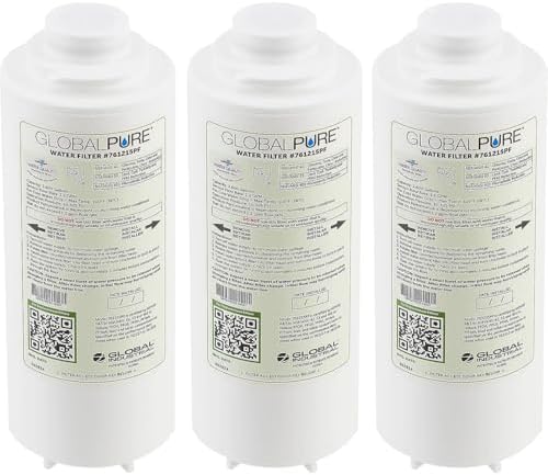 Global Industrial Global Pure Replacement Water Filter PFAS, 3,600 Gallon Capacity, Drinking Fountain and Bottle Fillers Replacement Filter, Cold Water Filter Only, 3/Pack