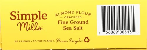 Simple Mills Almond Flour Crackers, Fine Ground Sea Salt, 4.25 Oz (Pack of 2)