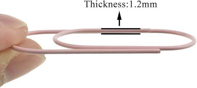 HAHIYO Paper Clips 2 inches (50mm) Length Pink Wide Paperclips Vinyl Coated Prevent Scratching Tearing The Pages Sturdy for Bookmark Organize Home Office School 30 Pack