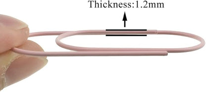 HAHIYO Paper Clips 2 inches (50mm) Length Pink Wide Paperclips Vinyl Coated Prevent Scratching Tearing The Pages Sturdy for Bookmark Organize Home Office School 30 Pack