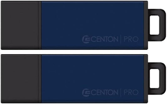 Centon DataStick Pro2 USB 2.0 Flash Drive 64GB x 2, Blue (S1-U2T1-64G-2)