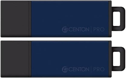 Centon DataStick Pro2 USB 2.0 Flash Drive 32GB x 2, Blue (S1-U2T1-32G-2)