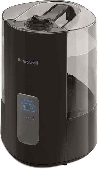 Honeywell Dual Comfort Cool + Warm Mist humidifier. Humidifier for Bedroom, Office, Living Room and Home. Provides Temporary Relief from Dry air discomforts - Black, HWC775B
