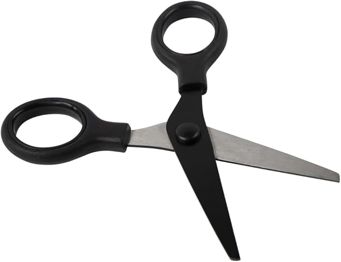 JAM PAPER Multi-Purpose Mini Scissors - 5 Inch - Black - Soft Grip & Stainless Steel Precision Blades - Sold Individually