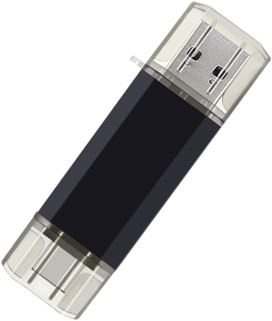 2-Pack 128GB USB C Flash Drive Dual Flash Drive Type C + USB A Memory Stick Jump Drive 2-in-1 Thumb Drive for Storage and Backup (128GB*2 Black&Blue)