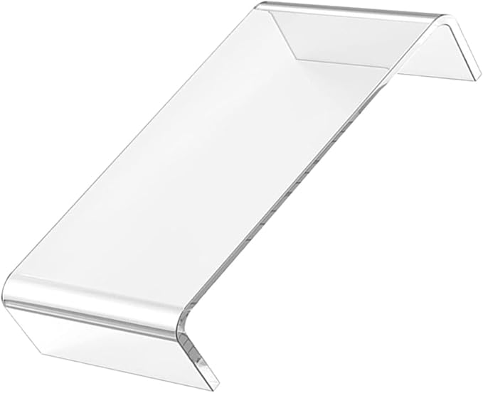 GALPADA Heavy Duty Acrylic Monitor Stand Riser for Office Desk Wide Desktop Organizer with Keyboard Storage Space Ergonomic Height Computer Display Shelf for Neck and Eye Comfort