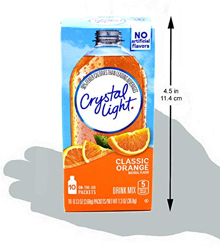 Crystal Light On The Go Packets, Classic Orange With Vitamin C and Calcium, 10 CT
