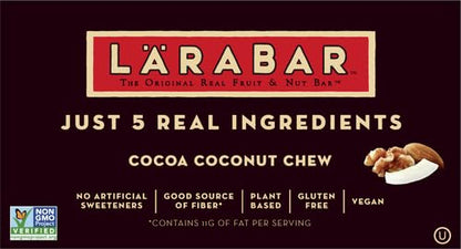 Larabar Cocoa Coconut Chew, Gluten Free Vegan Fruit & Nut Bars, 16 ct