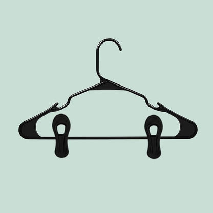 Black Hanger Clips 30 PCS, Plastic Hangers Clips Perfect for Plastic Velvet Hangers, Multi-Purpose Clothes Pins Finger Clip for Skirt Pants Hanger