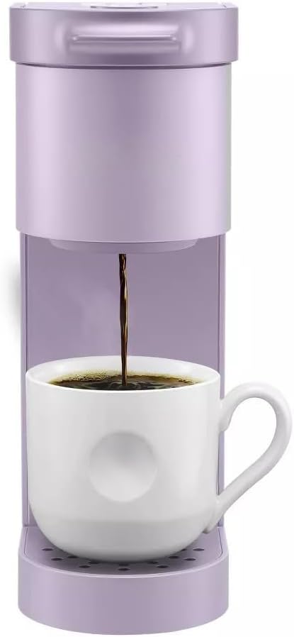 KeuriigK K-Mini Go Compact Single-Serve Coffee Maker with KCup Compatibility, Strong Brew Function, and Removable 42 oz Reservoir - Perfect for Small Spaces, Dorms, or Travel (Purple)