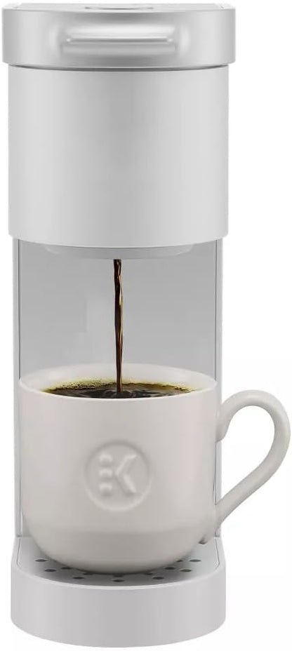 KeuriigK K-Mini Go Compact Single-Serve Coffee Maker with KCup Compatibility, Strong Brew Function, and Removable 42 oz Reservoir - Perfect for Small Spaces, Dorms, or Travel (Warm Stone)