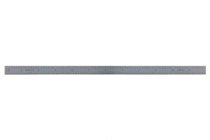 PEC Tools 12"/300mm Metal Ruler, High Quality Steel Ruler with Satin Chrome Finish, Decimal/Metric Graduation (1/10", 1/50", 1mm, 0.5mm) Suitable for CNC Operators and Engineers, Made in USA