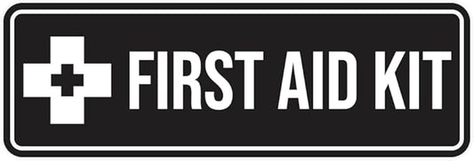Standard First Aid Kit Sign (Black) - Medium