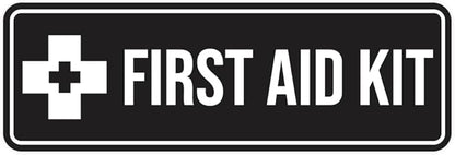 Standard First Aid Kit Sign (Black) - Small