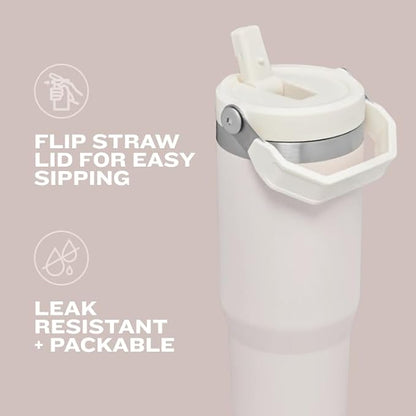 STANLEY IceFlow 2.0 Flip Straw Tumbler with Handle 30 oz | Twist On Lid and Flip Up Straw | Leak Resistant Water Bottle | Insulated Stainless Steel | BPA-Free | Twilight