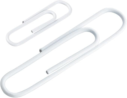 JAM PAPER Combo Pack Colorful Paper Clips - Standard & Jumbo - White Paperclips - 1 Pack of 100 & 1 Pack of 75